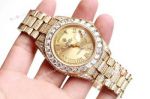Swiss Grade 1 Rolex Oyster Perpetual DayDate President Watch Yellow Gold Diamond 39mm